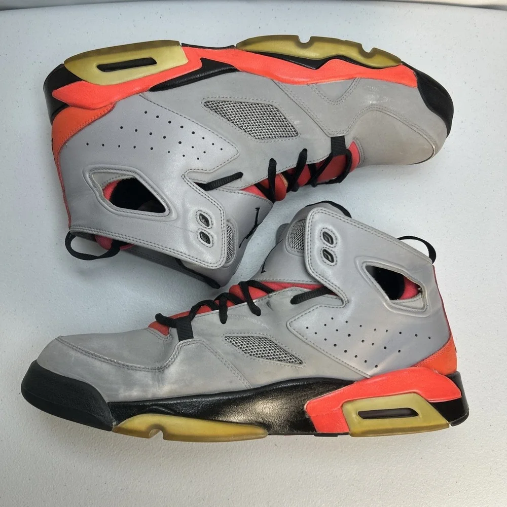 Nike Jordan Flight Club 91 Metallic Silver Crimson 555475-026 Mens Size 13